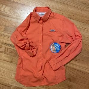 NWT Columbia Women’s PFG Tamiami Long Sleeve Shirt Small Coral Pink